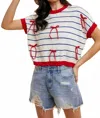 Anniewear Bailey Bow Knit Top In Ivory In Red