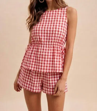 Anniewear Bonnie Set In Gingham Red In Multi