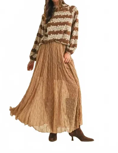 Anniewear Brushed Floral Mock Neck Knit Top In Multi In Brown