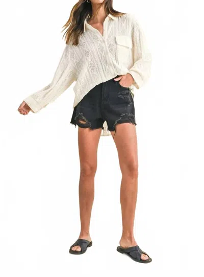 Anniewear Caleb Cut Off Shorts In Black Denim In Grey