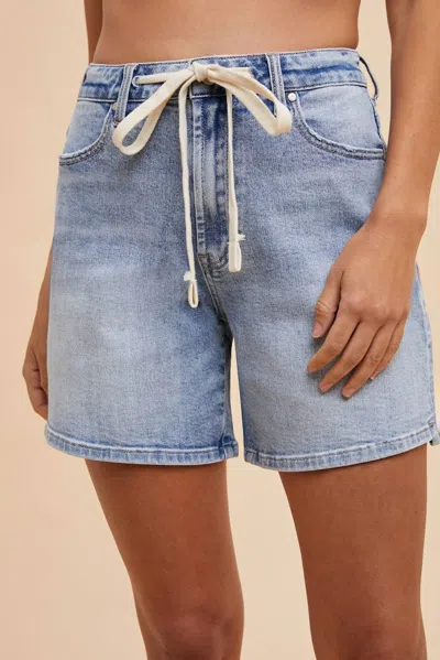 Anniewear Comfort Stretch Denim Shorts In Blue