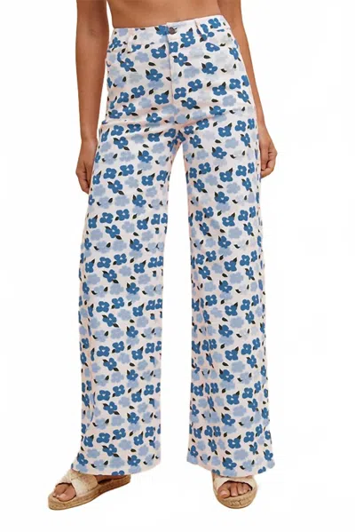 Anniewear Daisy Denim Floral Jeans In Blue