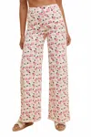 Anniewear Daisy Denim Floral Jeans In Pink In Pink