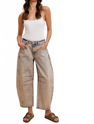 Anniewear Driftwood Barrel Jeans In Acid Pink In Gray