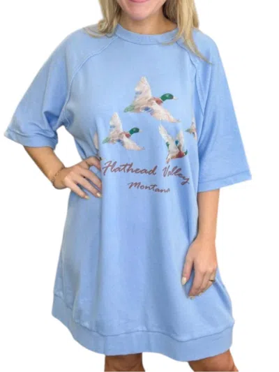 Anniewear Duck Sweater Dress In Blue