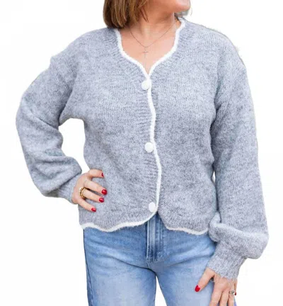 Anniewear Everyday Edge Contrast Cardigan In Grey In Gray