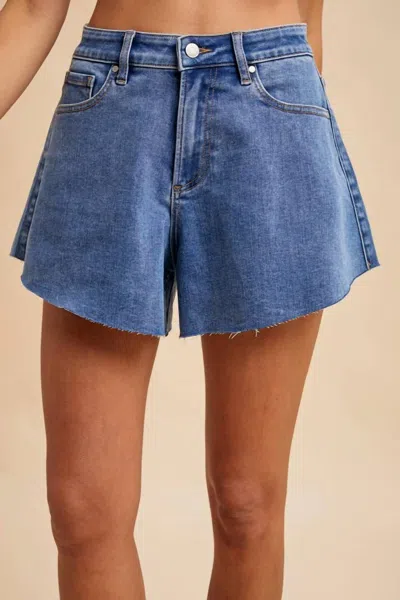 Anniewear Everyday Flare Denim Shorts In Blue