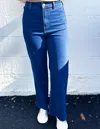 Anniewear Free Falling Stretch Wide Leg Jean In Dark Denim In Blue