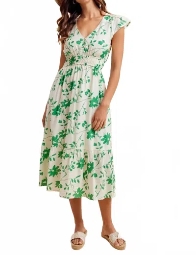 Anniewear Garland Midi Dress In Green Floral