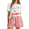 Anniewear Hand Drawing Lettering Bubble Sleeve Knit Top In Ivory In White