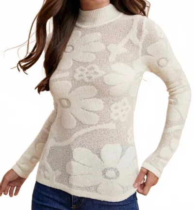 Anniewear Jacquard Mockneck Sweater In Ivory In Neutral