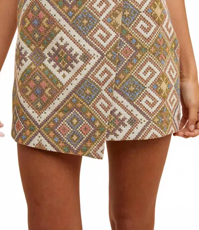 Anniewear Jacquard Wrap Mini Skirt In Multi