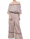 Anniewear Knit Stripe Jumpsuit In Mocha In Brown