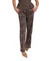 Anniewear Leopard Print Fancy Wide Leg Pants In Brown