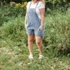 Anniewear Let's Run Away Romper In Medium Wash In Multi