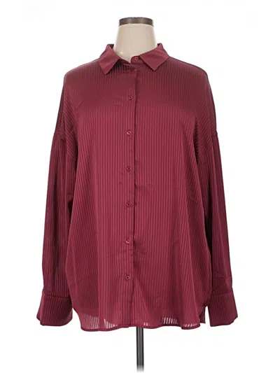 Pre-owned Anniewear Long Sleeve Blouse In Burgundy