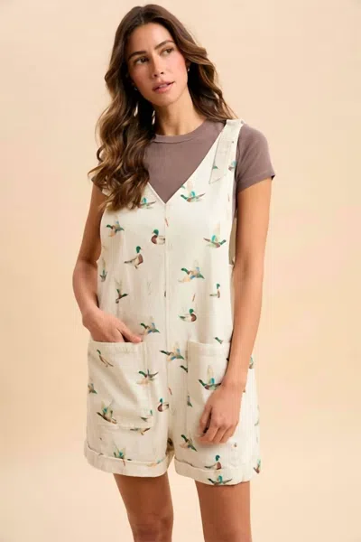 Anniewear Mallard Duck Romper In Ivory In Neutral