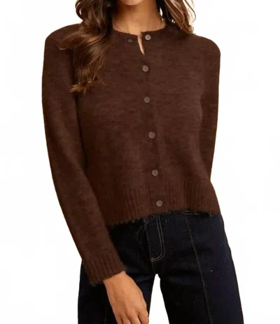 Anniewear Melange Cropped Cardigan In Brown