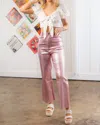 Anniewear Metallic Wide Leg Pants In Rose Gold In Multi