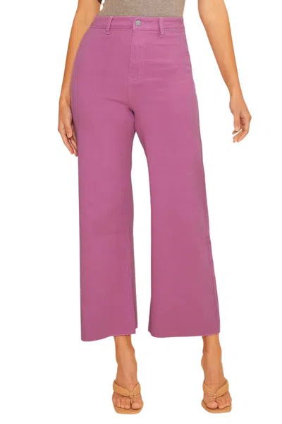 Anniewear Moments Cropped Wide Leg Jeans In Rose In Purple