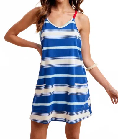 Anniewear Multi Striped Terry Romper In Navy In Blue