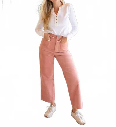 Anniewear Muse Corduroy Wide Leg Pants In Mauve In Pink