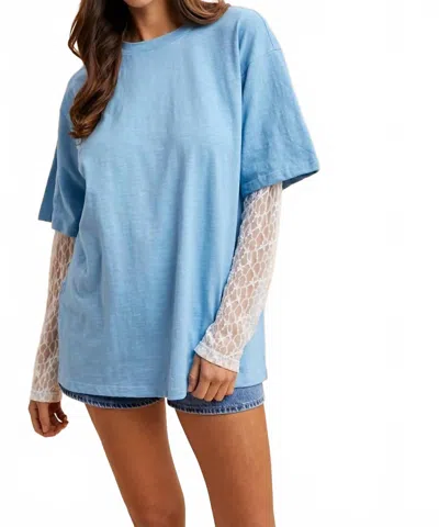 Anniewear Over And Done With Top In Sky Blue