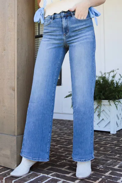 Anniewear Sculpted Confidence Wide Leg Jeans In Blue