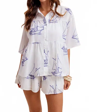 Anniewear Sea Matching Set In Navy/white In Multi