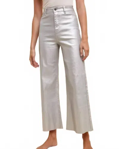 Anniewear Sheli High Rise Wide Leg Jean In Metallic Silver