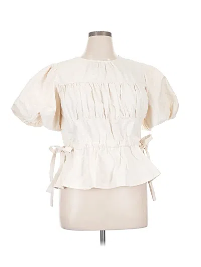 Pre-owned Anniewear Short Sleeve Blouse In Ivory