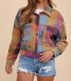 Anniewear Soft Brushed Loose Fit Jacket In Multicolor In Multi