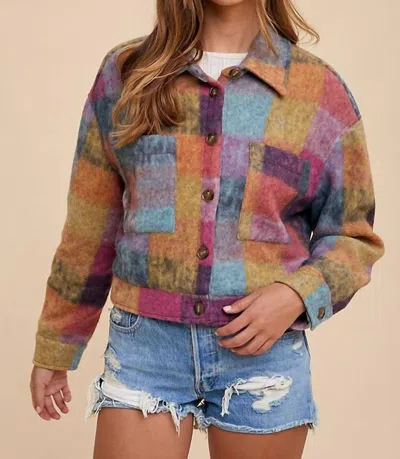 Anniewear Soft Brushed Loose Fit Jacket In Multicolor