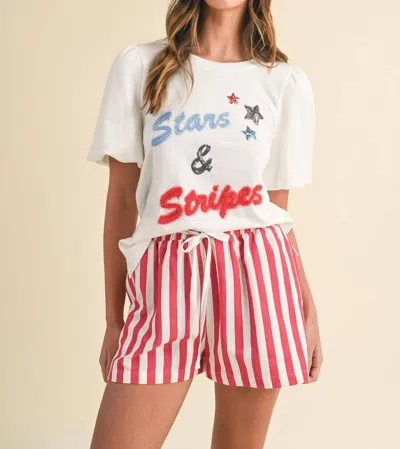Anniewear Stars And Stripes Tee In Ivory In Multi