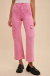 Anniewear Strawberry Cargo Jeans In Pink