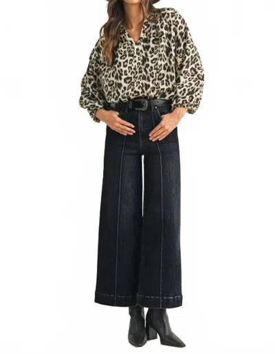 Anniewear Stretch Wide Leg Jeans In Black In Multi
