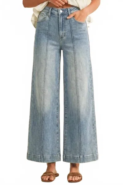 Anniewear Stretch Wide Leg Jeans In Denim In Blue