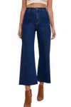 Anniewear Stretchy Cropped Jeans In Dark Denim
