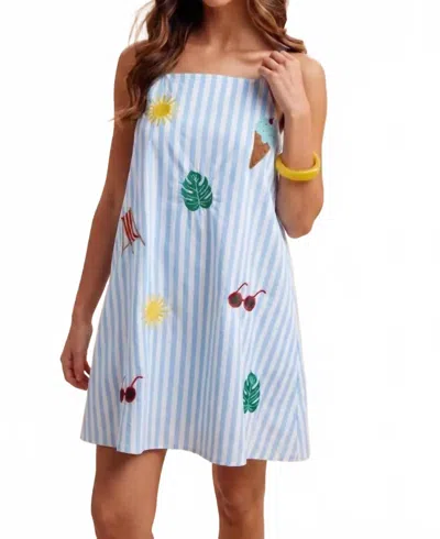 Anniewear Summer Vibes Mini Dress In Blue Stripe In Multi