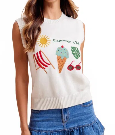 Anniewear Summer Vibes Sweater Vest In White