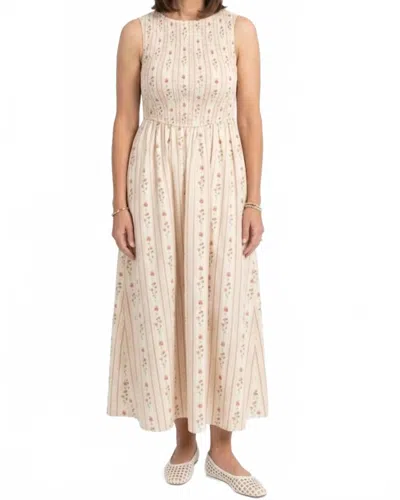 Anniewear Sweet Meadow Midi Dress In Cream/pink In Neutral