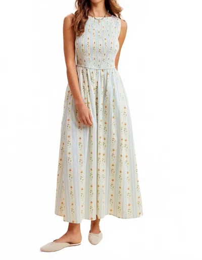 Anniewear Sweet Meadow Sleeveless Dress In Blue