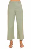 Anniewear The Jane Stretchy Cropped Jean In Sage Green In Green