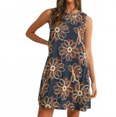 Anniewear The Petal Dress In Navy In Multi