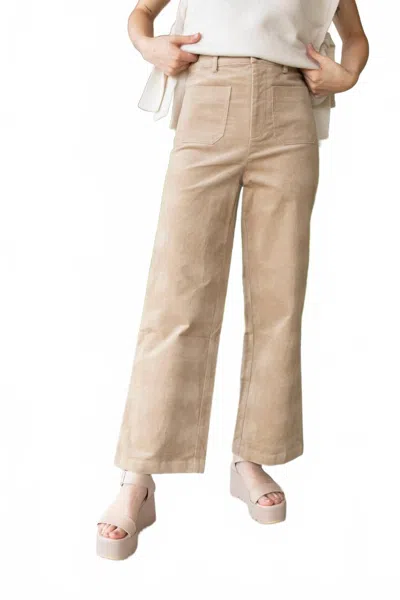 Anniewear Tranquility Corduroy Wide Leg Pants In Taupe In Neutral