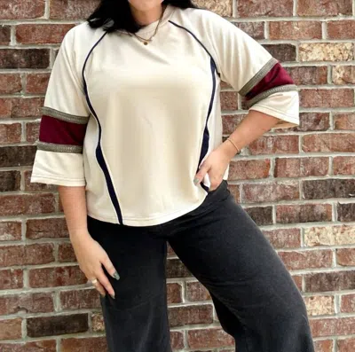 Anniewear Varsity Blues Top In Multi In White