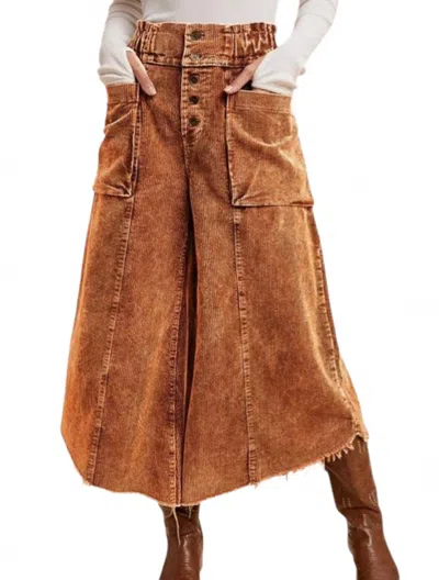 Anniewear Velvet Wide Leg Pants In Brown