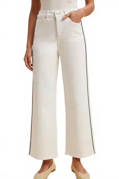 Anniewear Wide Leg Stretch Pants In White & Black In Neutral
