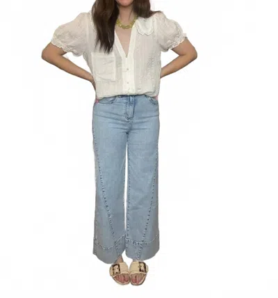 Anniewear Women's Daytrip Wide Leg Jeans In Light Wash In Blue