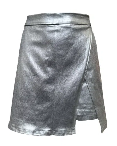 Anniewear Women's Metallic Skort In Silver